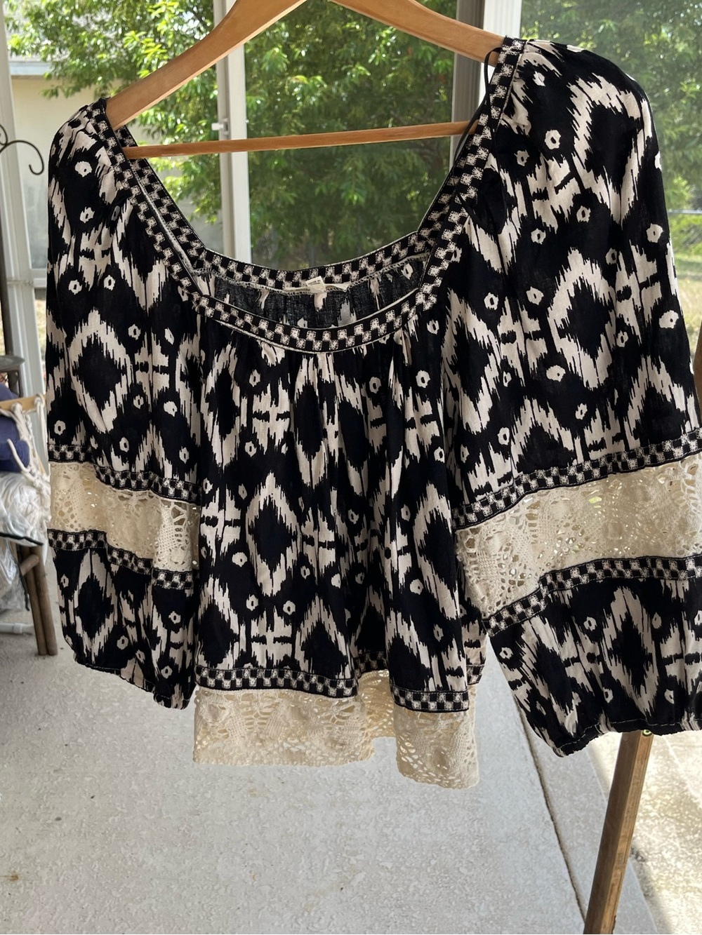 Christian siriano ikat print boho blouse